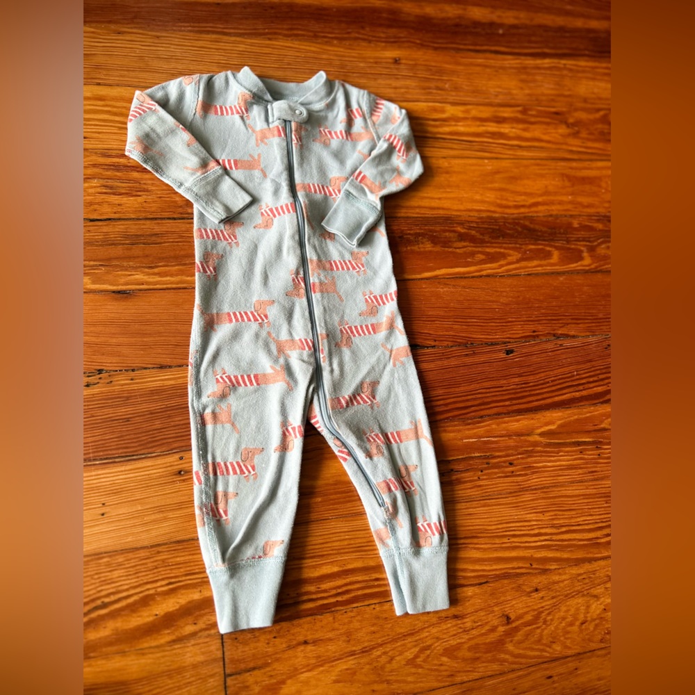 Hanna Anderson Winnie dog with striped red sweater pjs